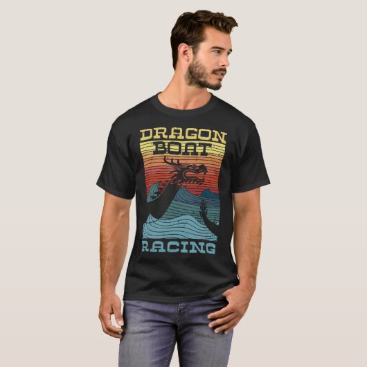 Dragon Boat Racing Retro Look T-Shirt (Vorne ganz)