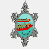 Dragon Boat Racing Schneeflocken Zinn-Ornament (Links)