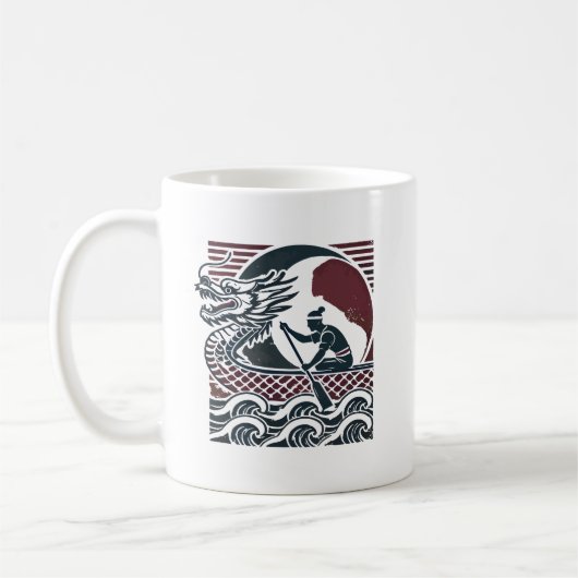 Dragon Boat Racing - Vintager Paddler Kaffeetasse (Links)