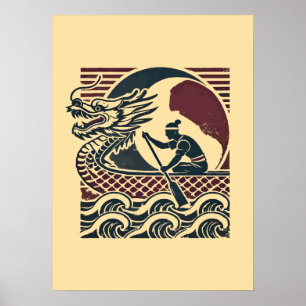 Dragon Boat Racing - Vintager Paddler Poster