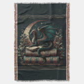 Dragon Book Blanket | Fantasy Reader Throw | Medie Decke (Vorderseite Vertikal)