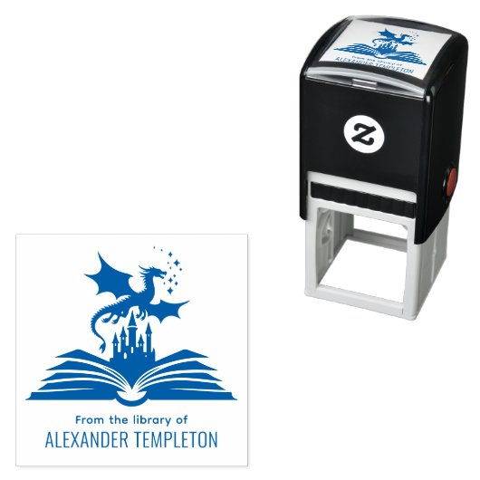 Dragon Book Castle "From the Library" Name Permastempel (Beispiel)