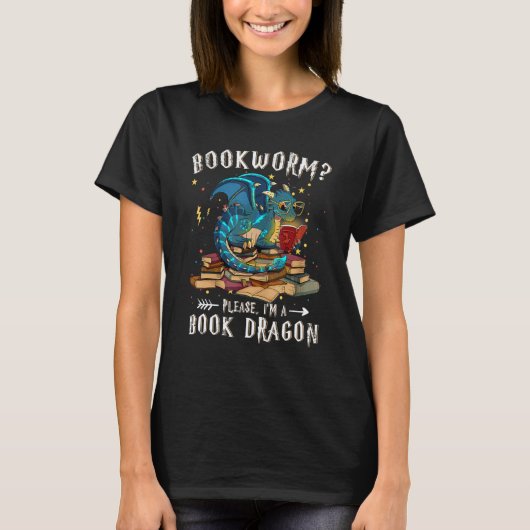 Dragon Book Reading Bookworm I M A Book Dra T-Shirt (Vorderseite)