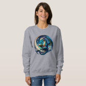 Dragon Bookworm, Mondlichtlesung Sweatshirt (Vorne ganz)