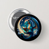 Dragon Bookworm, Moonlight Reading T-Shirt Button (Vorne & Hinten)