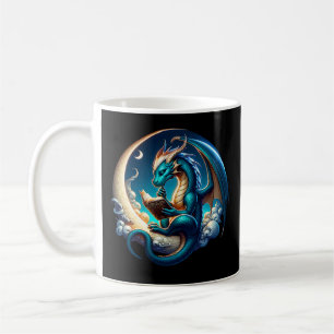 Dragon Bookworm, Moonlight Reading T-Shirt Kaffeetasse