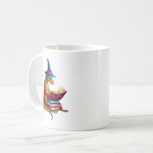Dragon Bookworm - Niedlich Fantasy Reading Lover D Kaffeetasse (Vorderseite Links)