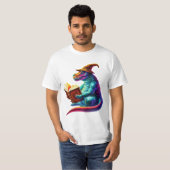 Dragon Bookworm - Niedlich Fantasy Reading Lover D T-Shirt (Vorne ganz)