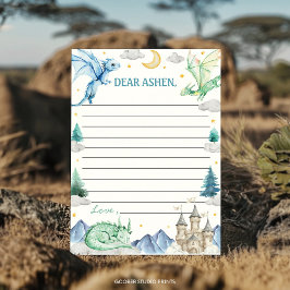 Dragon Boy Birthday Time Capsule Note Message Card Dankeskarte