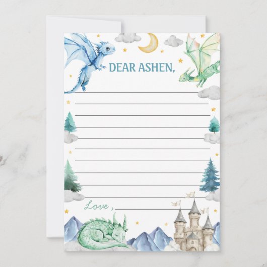 Dragon Boy Birthday Time Capsule Note Message Card Dankeskarte (Vorderseite)