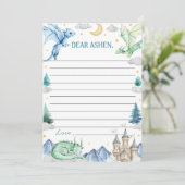 Dragon Boy Birthday Time Capsule Note Message Card Dankeskarte (Stehend Vorderseite)