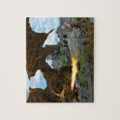 Dragon Breathing Feuer Ritterschlacht Burg Puzzle (Vertikal)