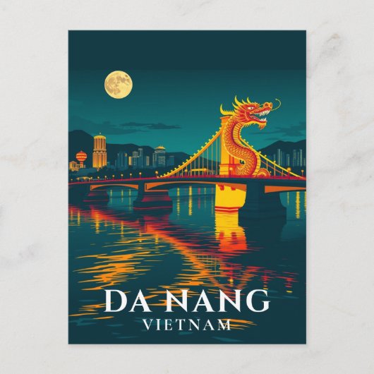 Dragon Bridge Da Nang Vietnam Travel Postkarte (Vorderseite)