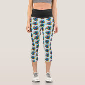 Dragon Bue Butterfly Blume Capri Leggings (Vorderseite)