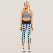 Dragon Bue Butterfly Blume Capri Leggings (Vorderseite)