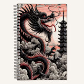 Dragon Calligraphy Notizblock (Vorderseite)