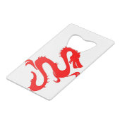 Dragon Calligraphy Red Asian Brush Stroke Friendly Geldbeutel Flaschenöffner (Rückseite Schrägansicht)