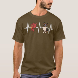 Dragon Cardigan Welsh Corgi Heartbeat Dog Lover T- T-Shirt