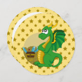 Dragon cartoon birthday print invites einladung (Vorne/Hinten)