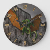 Dragon & Castle Fantasy Kunstwerk Große Wanduhr (Vorderseite)