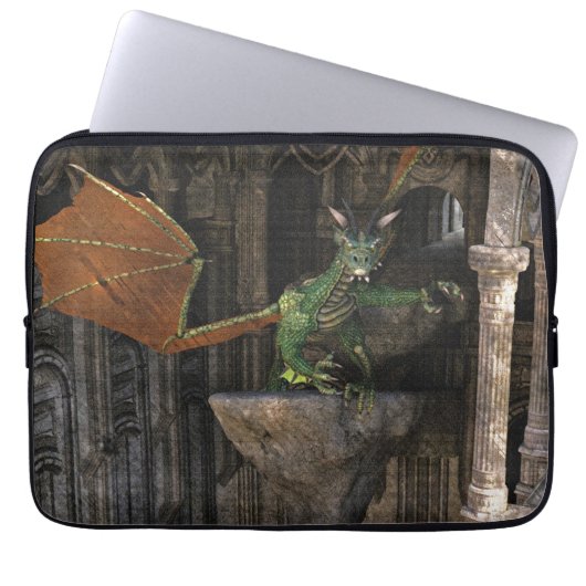 Dragon & Castle Fantasy Kunstwerk Laptopschutzhülle (Vorderseite)