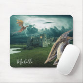 Dragon Castle Fantasy Personalized Mousepad (Mit Mouse)