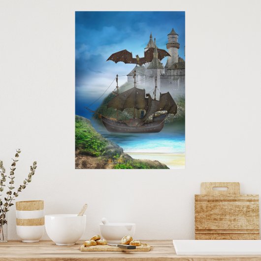 Dragon Castle Poster (Küche)