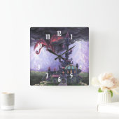 Dragon Castle Quadratische Wanduhr (Zuhause)