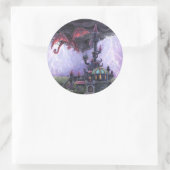 Dragon Castle Runder Aufkleber (Tasche)