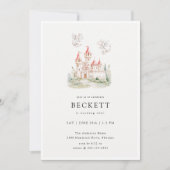 Dragon Castle Thema Geburtstagsparty Einladung (Vorderseite)