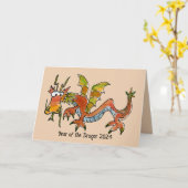Dragon Chinese New Year Karte (Gelbe Blume)