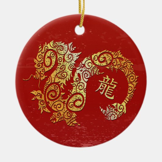 Dragon Chinese Zodiac Horoskop Sternzeichen Keramik Ornament (Vorne)