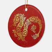 Dragon Chinese Zodiac Horoskop Sternzeichen Keramik Ornament (Links)