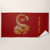 Dragon Chinese Zodiac Horoskop Sternzeichen Strandtuch (Vorderseite)