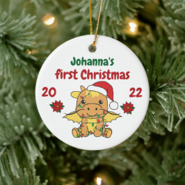 Dragon Christmas Babys erste Weihnachten Keramik Ornament