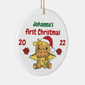 Dragon Christmas Babys erste Weihnachten Keramik Ornament (Rechts)