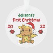 Dragon Christmas Babys erste Weihnachten Ornament (Vorderseite)