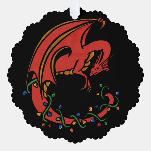 Dragon Christmas Ornament Karte (Vorderseite)