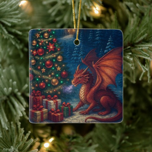 Dragon Christmas Tree Holiday Keramikornament (Baum)