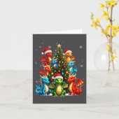 Dragon Christmas Tree Squad Santa Hat Fantasy Myth Karte (Gelbe Blume)