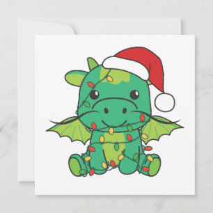Dragon Christmas Winter Animals Dragon Feiertagskarte