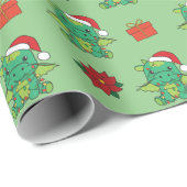 Dragon Christmas Winter Animals Dragon Holiday Geschenkpapier (Rolleneckpunkt)