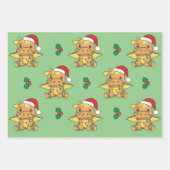 Dragon Christmas Winter Animals Holiday Dragons Geschenkpapier Set (Vorderseite 3)
