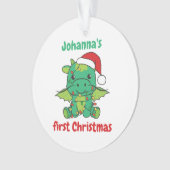 Dragon Christmas Winter Babys erste Weihnachten Ornament (Vorderseite)