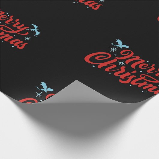 Dragon Christmas Wrapping Paper Geschenkpapier (Ecke)