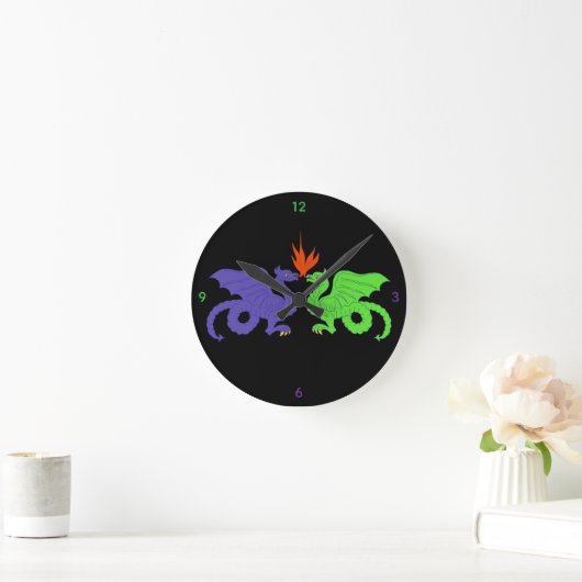 Dragon Clock Runde Wanduhr (Zuhause)