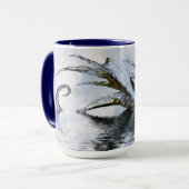 Dragon Clouds Blue Sky Grunge Design Tasse (Vorderseite Links)