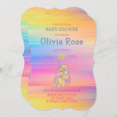 Dragon Colorful Gold Glitzer Baby Dusche Einladung (Vorne/Hinten)