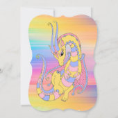 Dragon Colorful Gold Glitzer Baby Dusche Einladung (Rückseite)