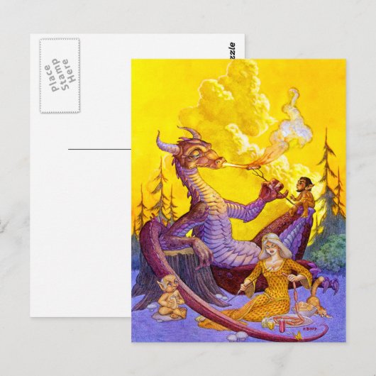 Dragon Cookout Postcard Postkarte (Vorne/Hinten)